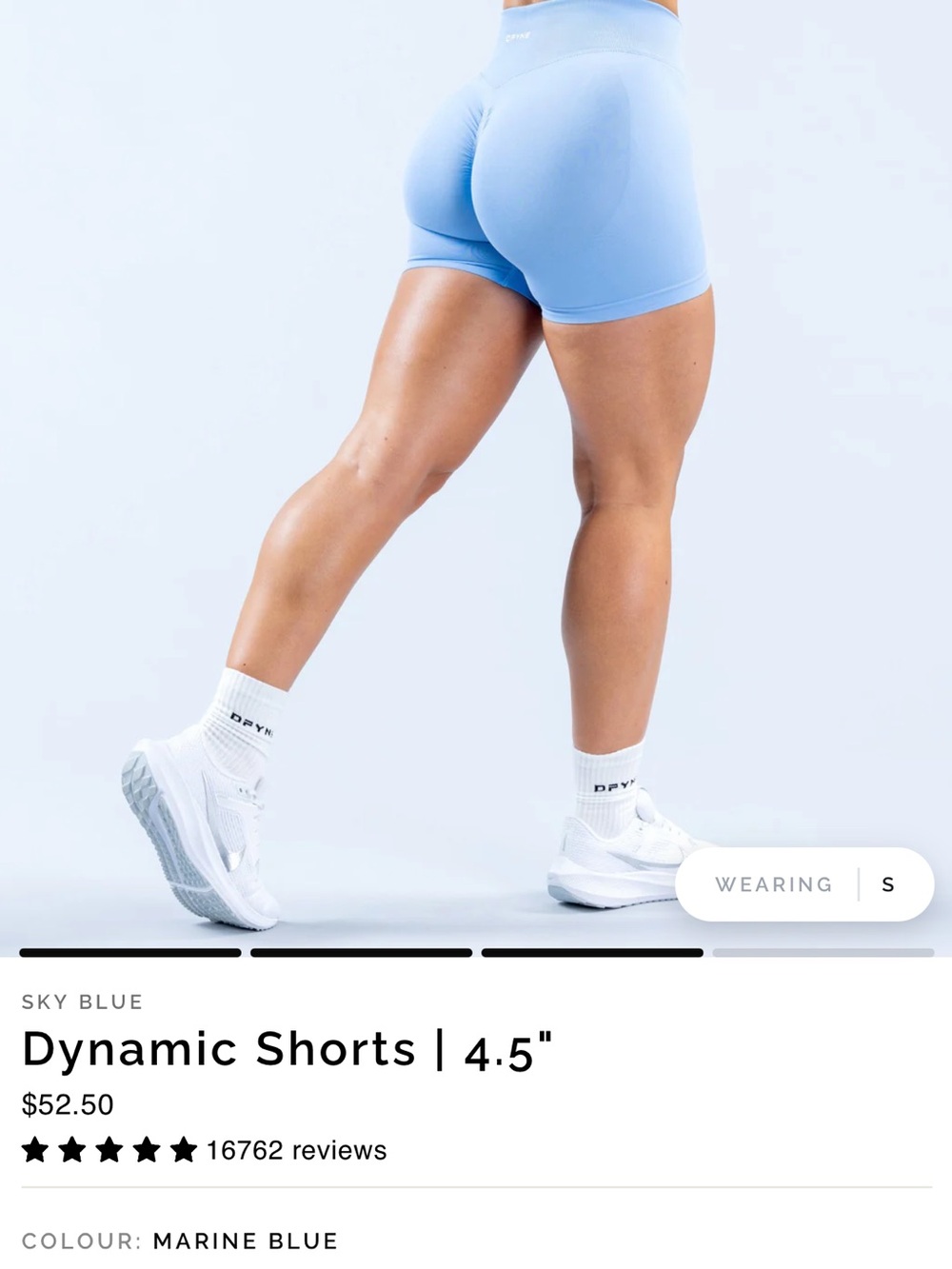Dfyne Marine Blue Dynamic High-Rise Bike Shorts - 4.5” (Large)